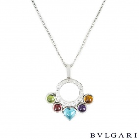 Bvlgari White Gold Multi-Gem Allegra Pendant Bvlgari White Gold Multi-Gem Allegra Pendant